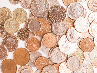 Image showing  Pound coins vintage