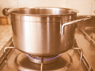 Image showing  Saucepot on cooker vintage