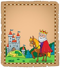 Image showing Parchment with king on horse theme 2