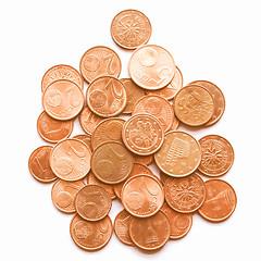 Image showing  Euro coins vintage