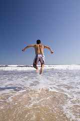 Image showing Men Jumping (moving blur)