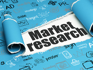 Image showing Marketing concept: black text Market Research under the piece of  torn paper