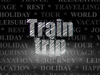 Image showing Vacation concept: Train Trip in grunge dark room