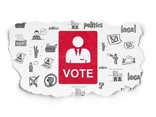 Image showing Political concept: Ballot on Torn Paper background