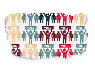 Image showing Political concept: Election Campaign icons on Torn Paper background