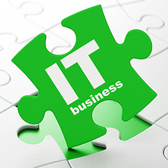 Image showing Business concept: IT Business on puzzle background