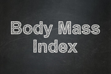 Image showing Health concept: Body Mass Index on chalkboard background