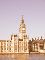 Image showing Houses of Parliament London vintage