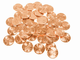 Image showing  Dollar coins 1 cent wheat penny vintage