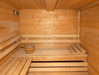 Image showing Small home Finnish wooden sauna