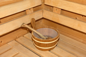 Image showing Small home Finnish wooden sauna