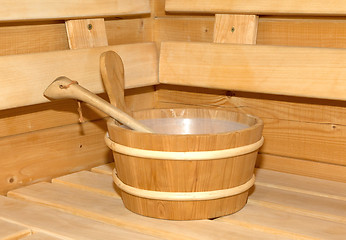 Image showing Small home Finnish wooden sauna