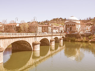 Image showing River Po Turin vintage