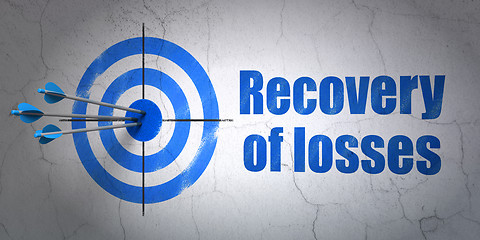 Image showing Money concept: target and Recovery Of losses on wall background