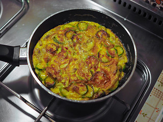 Image showing Zucchini and mushroom omelet