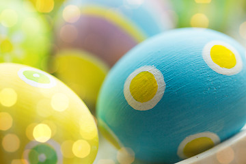 Image showing close up of colored easter eggs