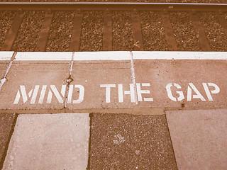 Image showing  Mind the gap in London vintage