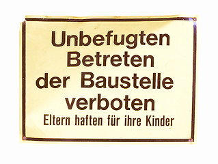 Image showing  Sign vintage