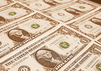 Image showing  Dollar notes 1 Dollar vintage