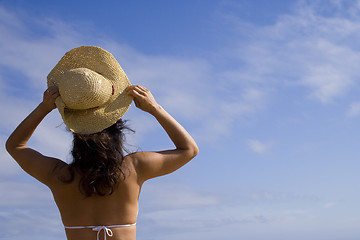 Image showing Enjoying the summer breeze