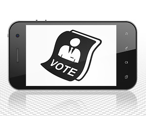 Image showing Political concept: Smartphone with Ballot on display