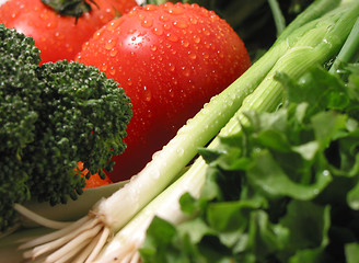 Image showing Fresh wet vegetables