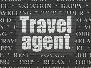 Image showing Travel concept: Travel Agent on wall background