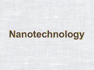 Image showing Science concept: Nanotechnology on fabric texture background