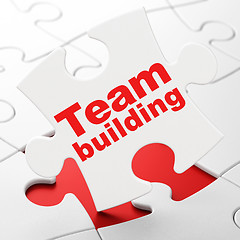 Image showing Business concept: Team Building on puzzle background