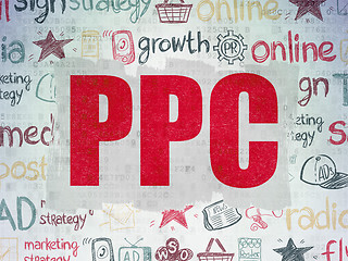 Image showing Marketing concept: PPC on Digital Paper background