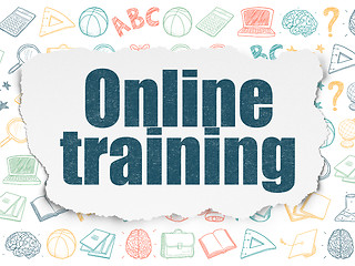 Image showing Learning concept: Online Training on Torn Paper background