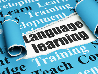 Image showing Learning concept: black text Language Learning under the piece of  torn paper