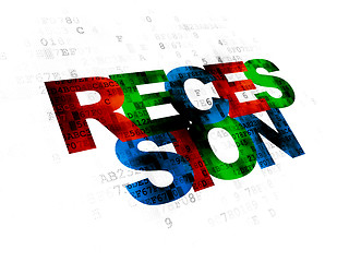 Image showing Finance concept: Recession on Digital background