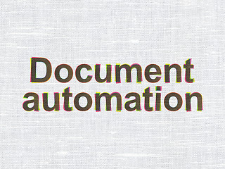 Image showing Finance concept: Document Automation on fabric texture background