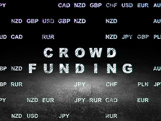 Image showing Finance concept: Crowd Funding in grunge dark room