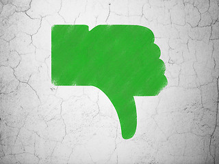 Image showing Social media concept: Thumb Down on wall background