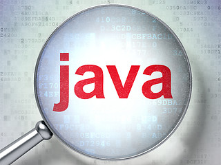 Image showing Programming concept: Java with optical glass