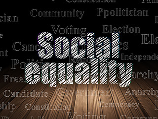 Image showing Political concept: Social Equality in grunge dark room
