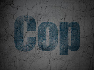Image showing Law concept: Cop on grunge wall background