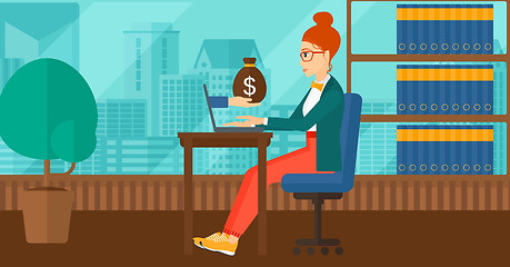 Image showing Business woman working in office.