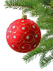 Image showing Red Christmas ball