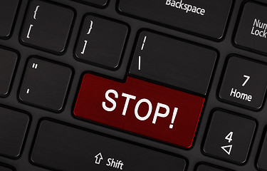 Image showing View on conceptual keyboard - Stop (red key)