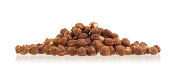 Image showing Heap of old hazelnuts