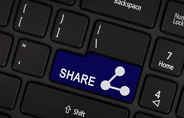 Image showing Blue share button 