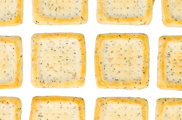 Image showing Simple square crackers isolated