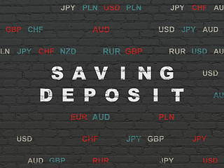 Image showing Currency concept: Saving Deposit on wall background
