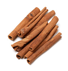 Image showing Cinnamon sticks. Top view.