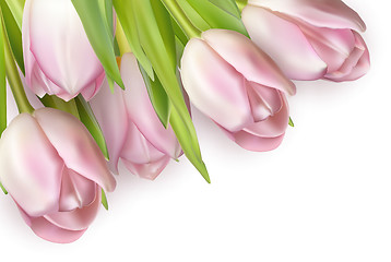 Image showing Bouquet of pink tulips. EPS 10