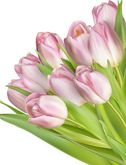 Image showing Bouquet of purple tulips. EPS 10