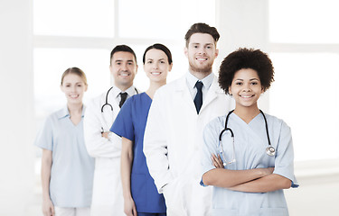 Image showing group of happy doctors at hospital